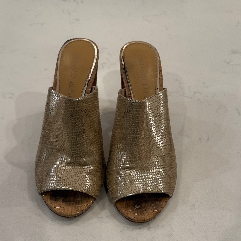 Donald J. Pliner Metallic Gold Mules